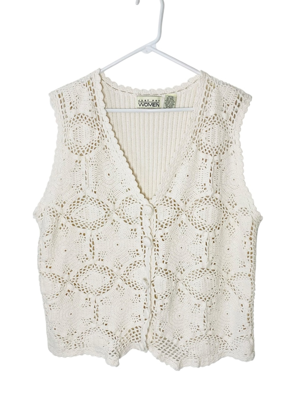 VINTAGE JUST FOR WOMEN Crochet Vest